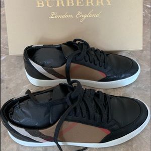 Burberry Salmond Check & Leather Sneaker